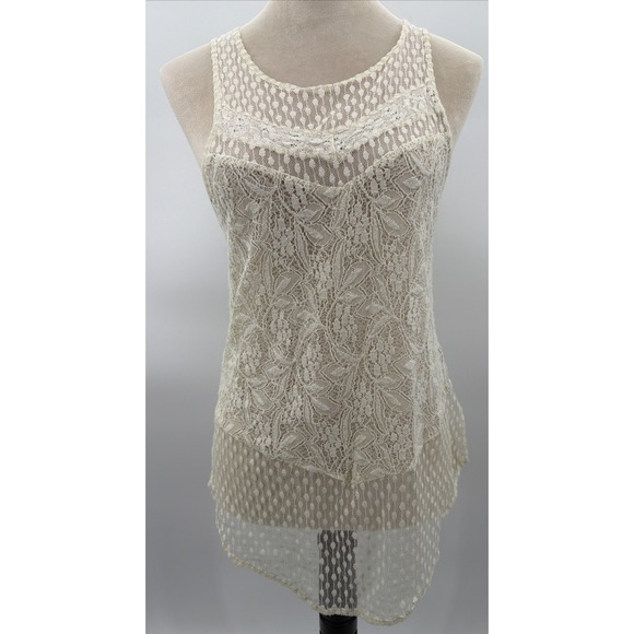 American Eagle Outfitters Tops - American Eagle Outfitters Women's S Ivory Lace Sleeveless Babydoll Sweetheart
